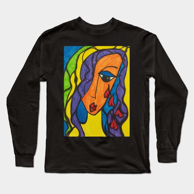 Crying her heart out Long Sleeve T-Shirt by Hippiedaisy